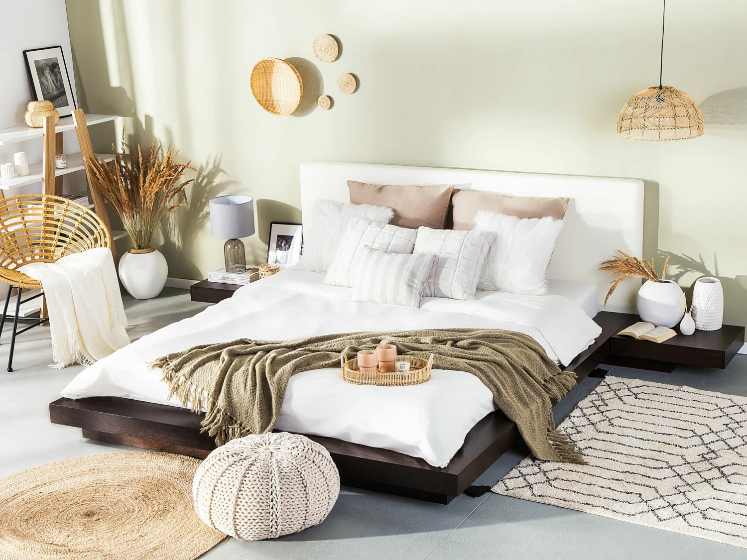 Bett Dunkler Holzfarbton Lattenrost Verschiedene Größen ZEN – Bild 2