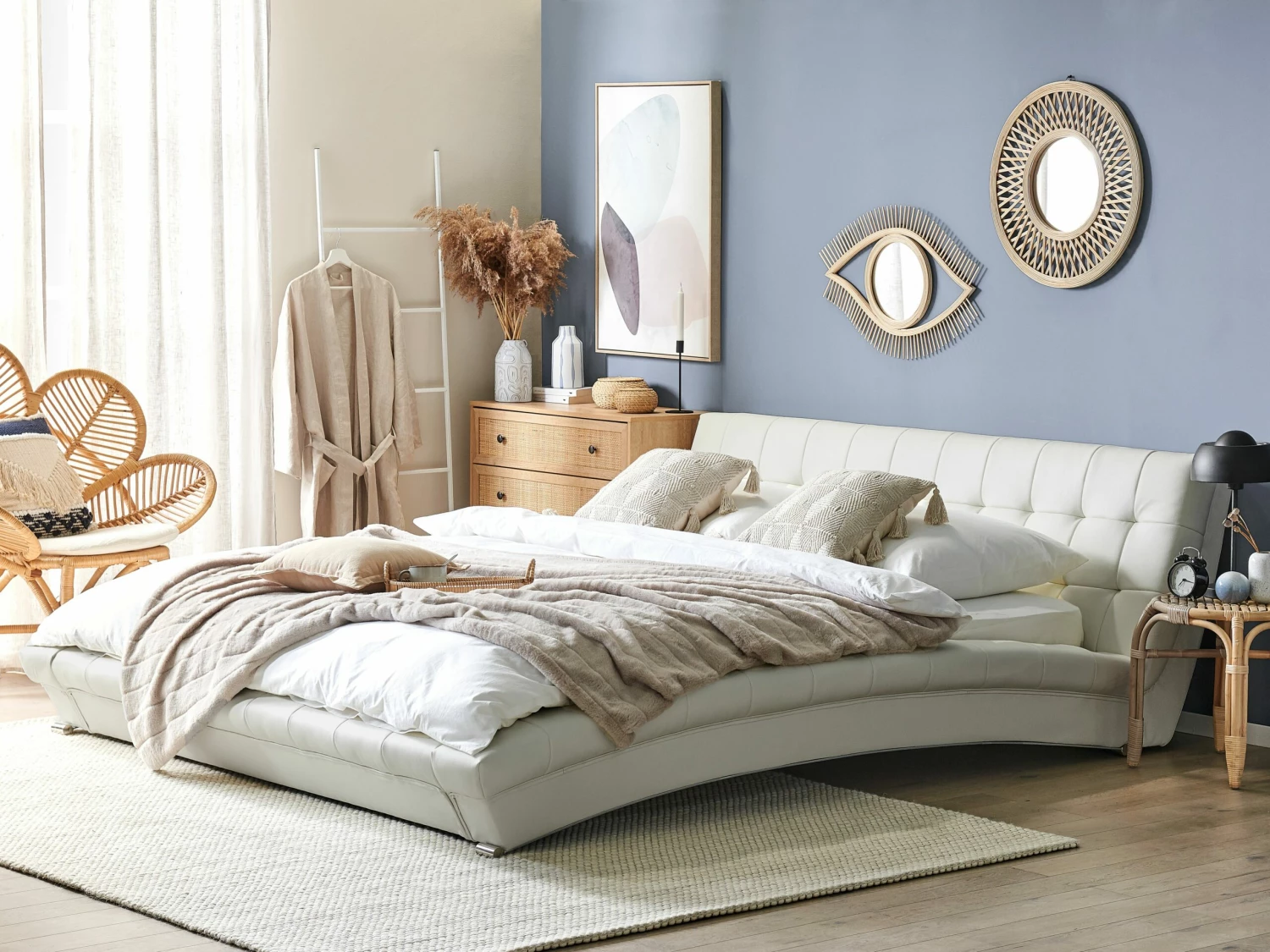 Wasserbett Leder Weiß 180 X 200 Cm LILLE – Bild 2