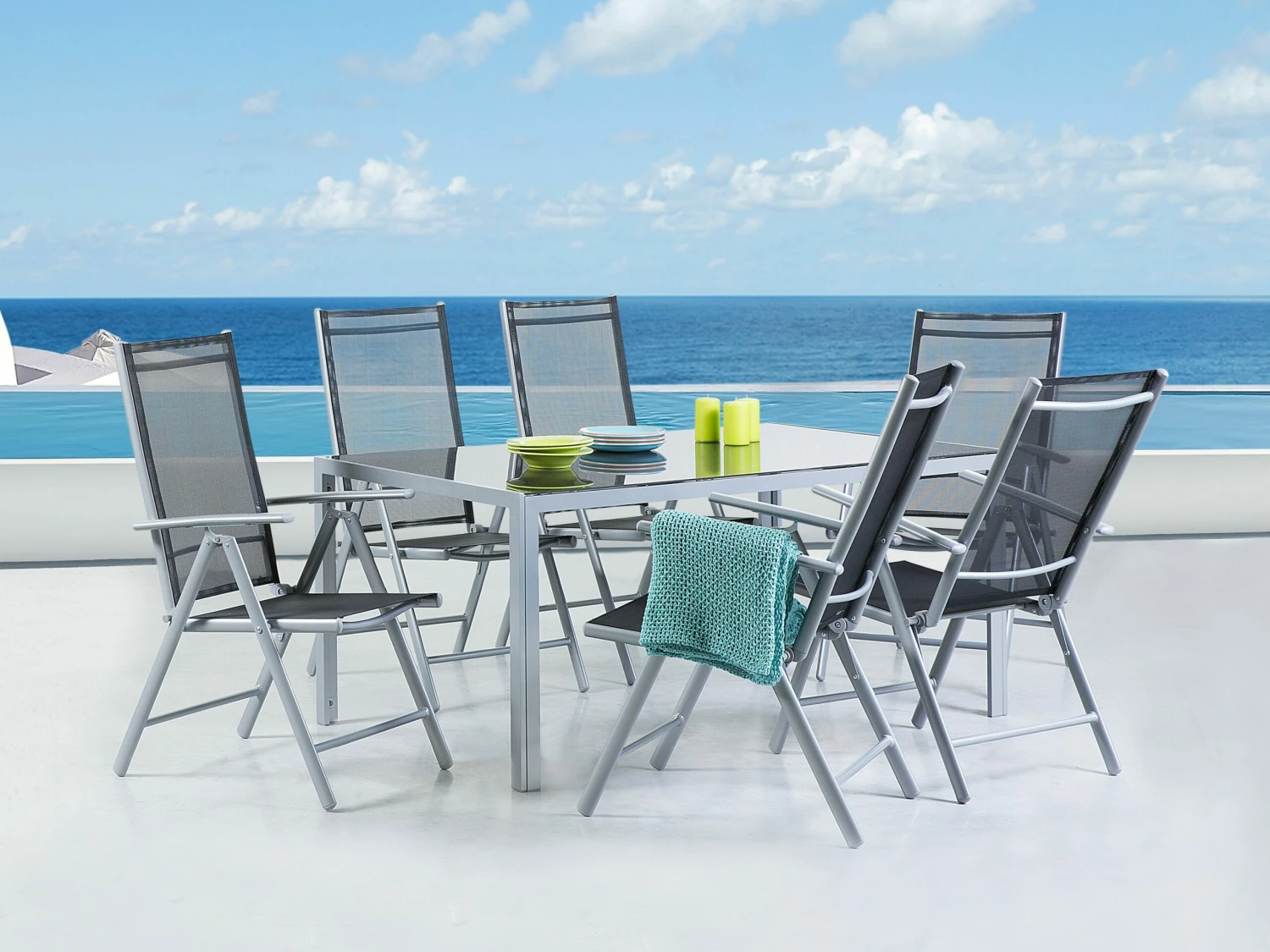 Gartenmöbel Set Aluminium Schwarz 6-Sitzer CATANIA – Bild 2