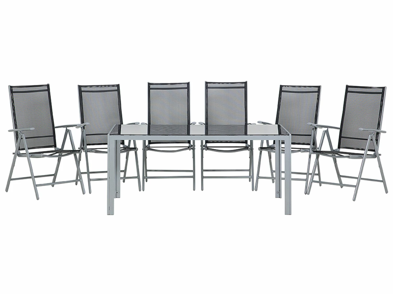 Gartenmöbel Set Aluminium Schwarz 6-Sitzer CATANIA – Bild 4