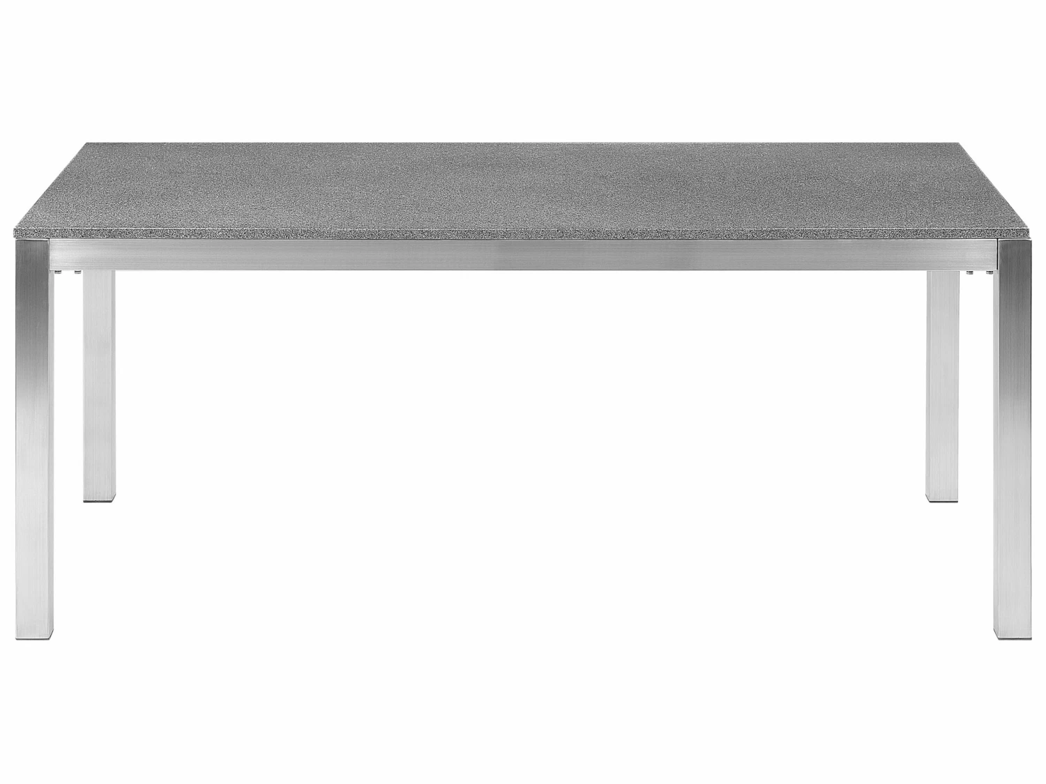 Gartenmöbel Set Granit Grau Poliert 180 X 90 Cm 6-Sitzer Stühle Textilbespannung Weiß GROSSETO – Bild 4