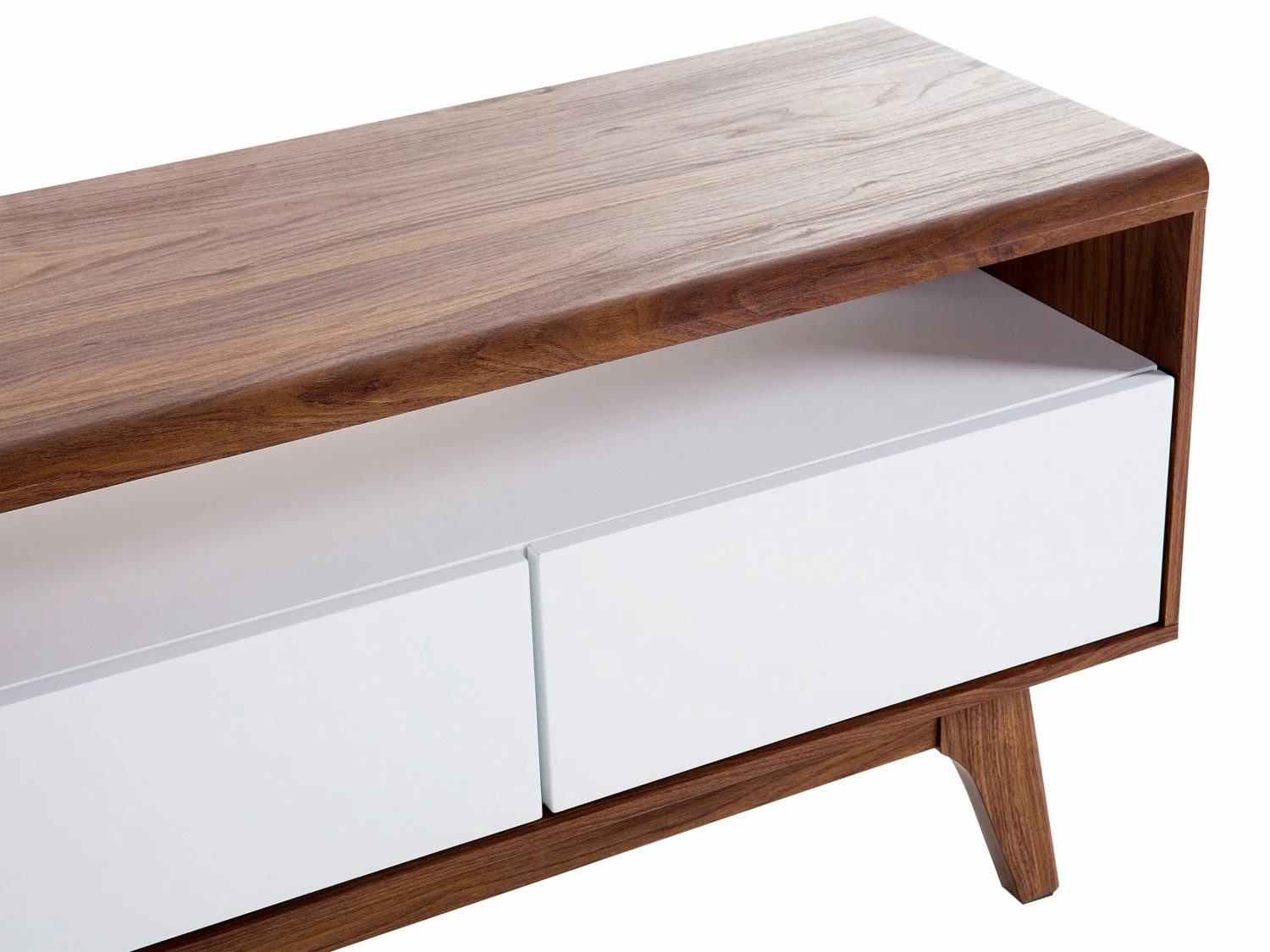 TV-Möbel Dunkler Holzfarbton / Weiß Mit 3 Schubladen 140 X 39 X 53 Cm SYRACUSE – Bild 8