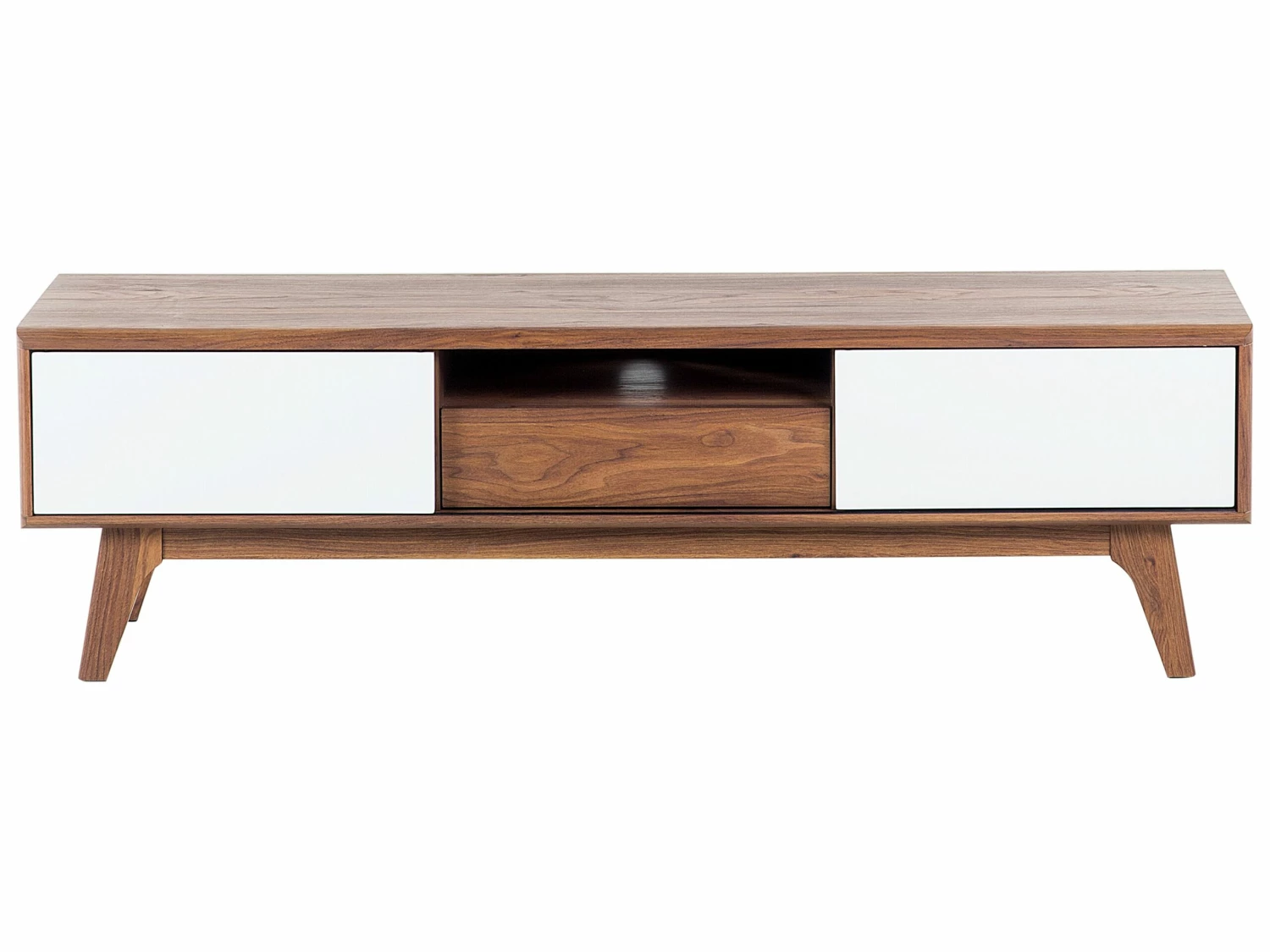 TV-Möbel Dunkler Holzfarbton / Weiß Mit Schublade 149 X 35 X 44 Cm EERIE – Bild 4