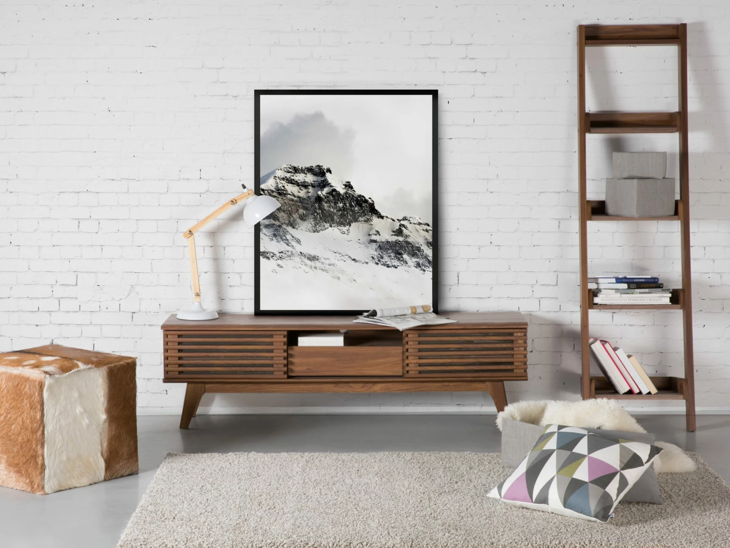 TV-Möbel Dunkler Holzfarbton Mit Schublade 149 X 35 X 44 Cm DETROIT – Bild 2