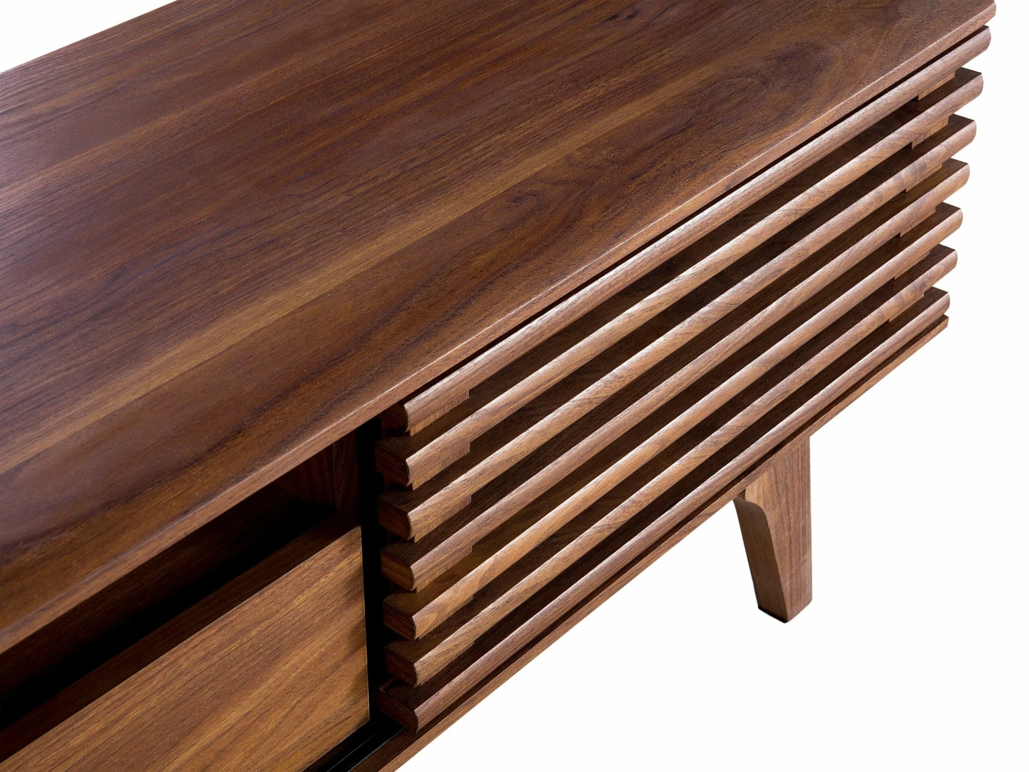 TV-Möbel Dunkler Holzfarbton Mit Schublade 149 X 35 X 44 Cm DETROIT – Bild 9