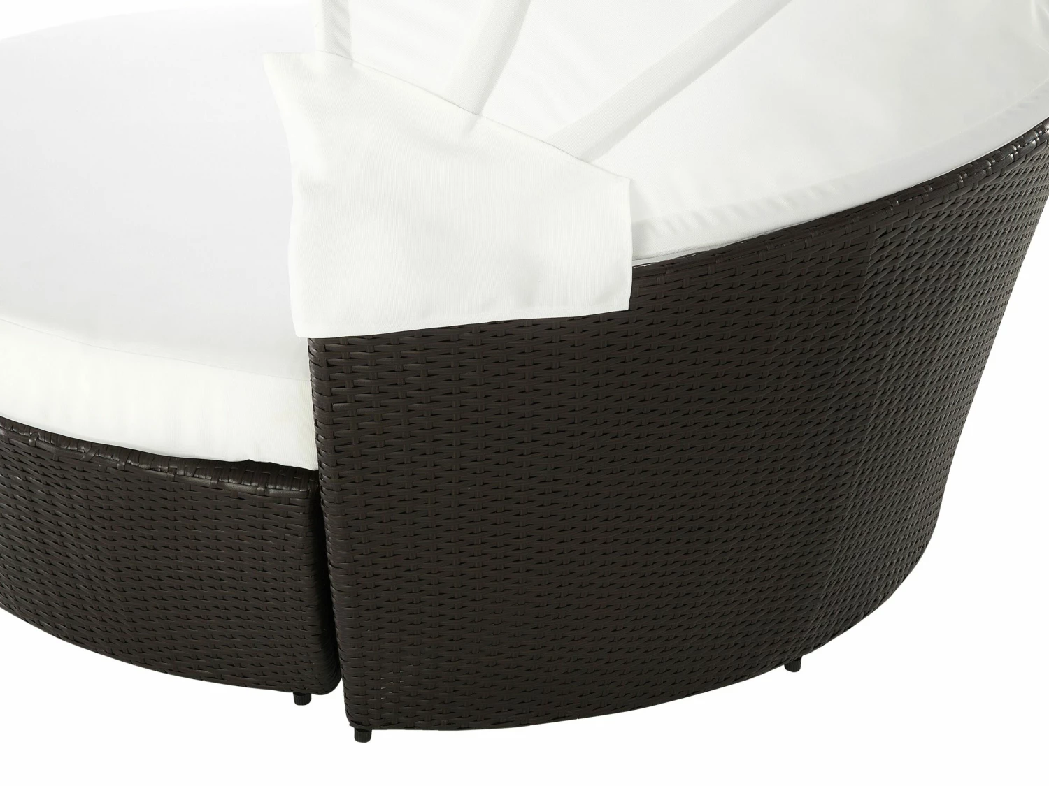 Sonneninsel Rattan Dunkelbraun Sonnendach Cremeweiß SYLT LUX – Bild 6