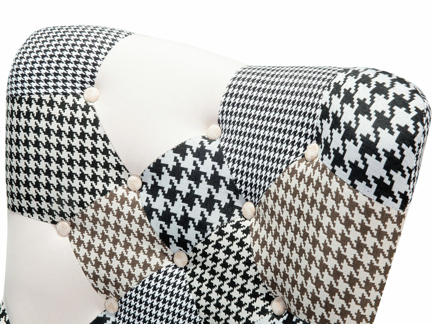 Sessel Polsterbezug Schwarz-weiß Plus Hocker VEJLE – Bild 8