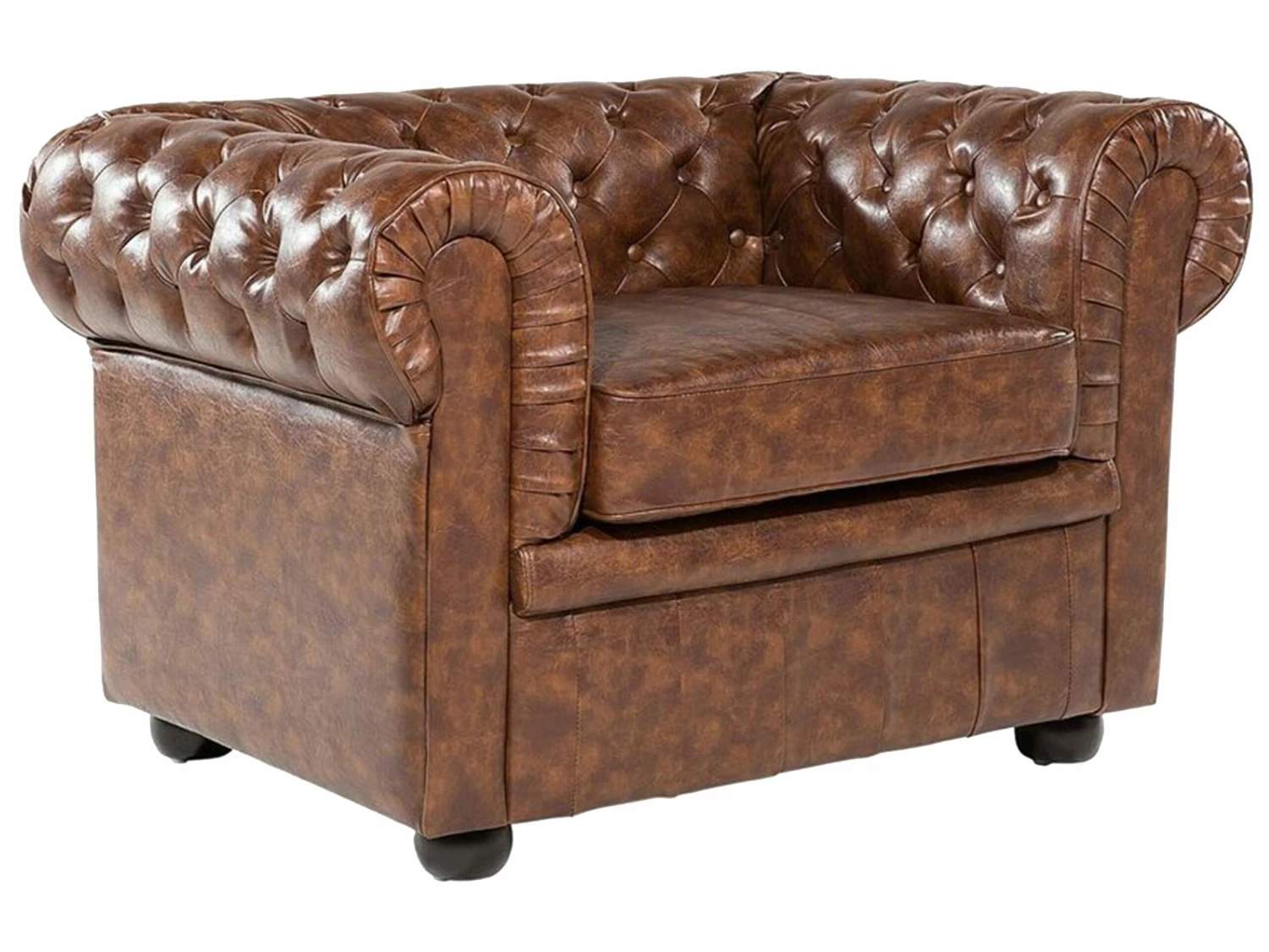 Sessel Kunstleder Goldbraun CHESTERFIELD