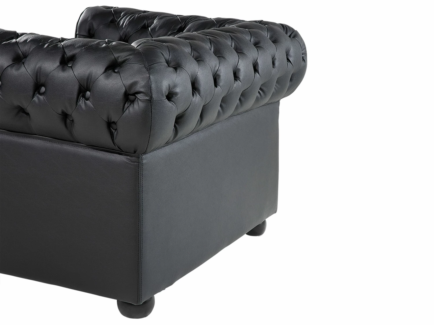 Sessel Leder Schwarz CHESTERFIELD – Bild 5