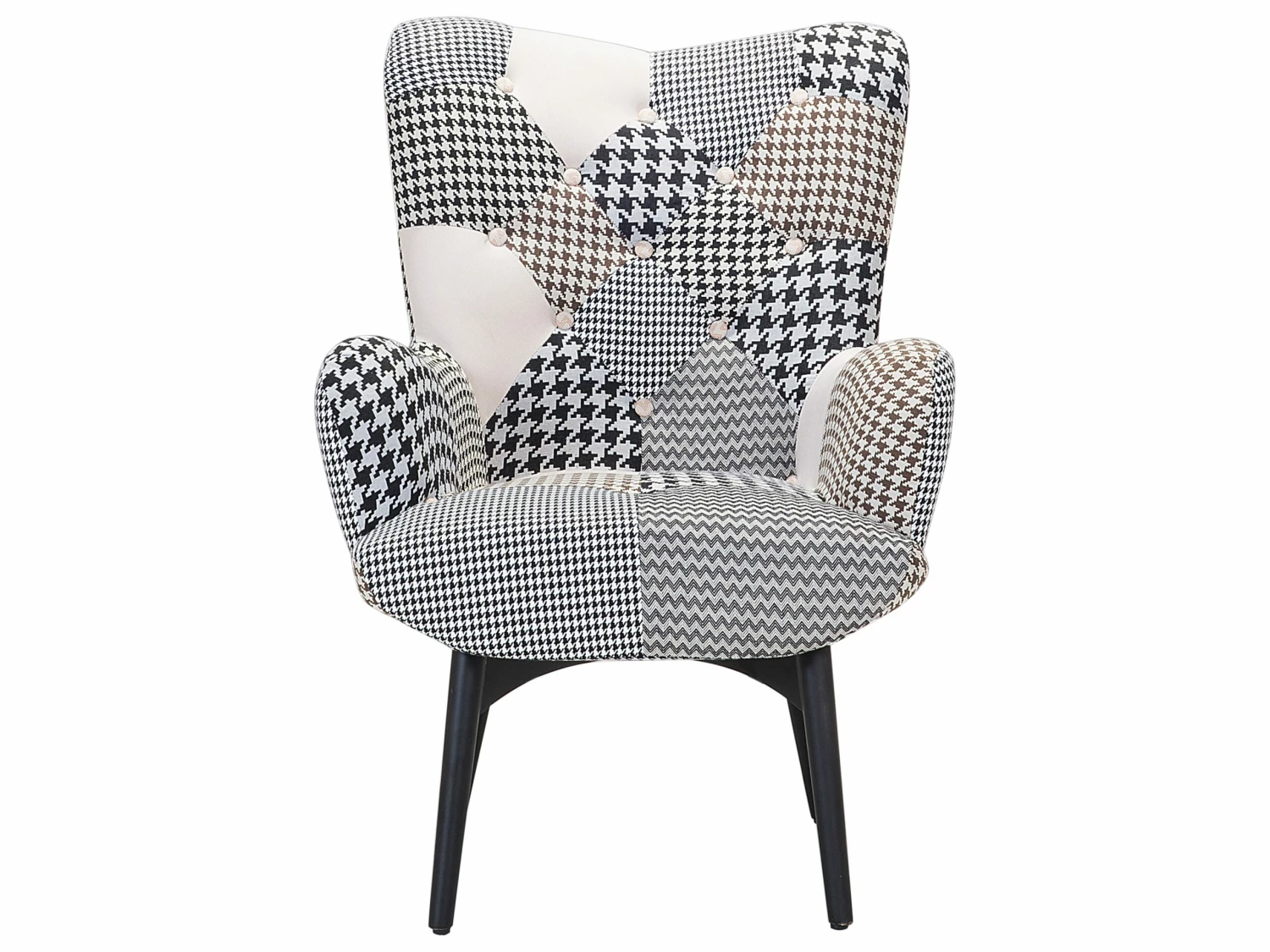 Sessel Polsterbezug Schwarz-weiß Plus Hocker VEJLE – Bild 3