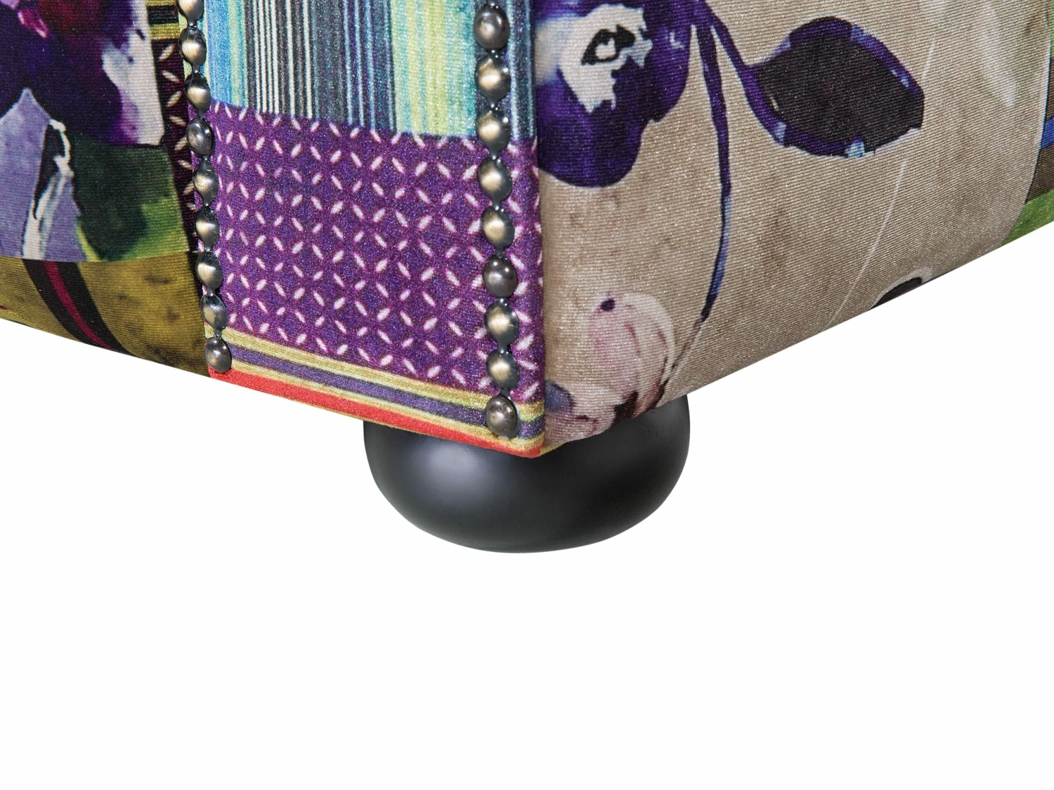 Sessel Polsterbezug Patchwork Violett CHESTERFIELD – Bild 8