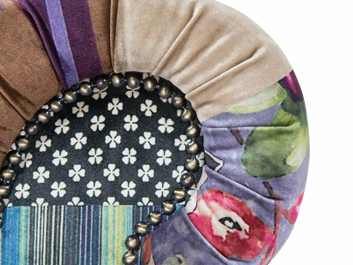 Sessel Polsterbezug Patchwork Violett CHESTERFIELD – Bild 10