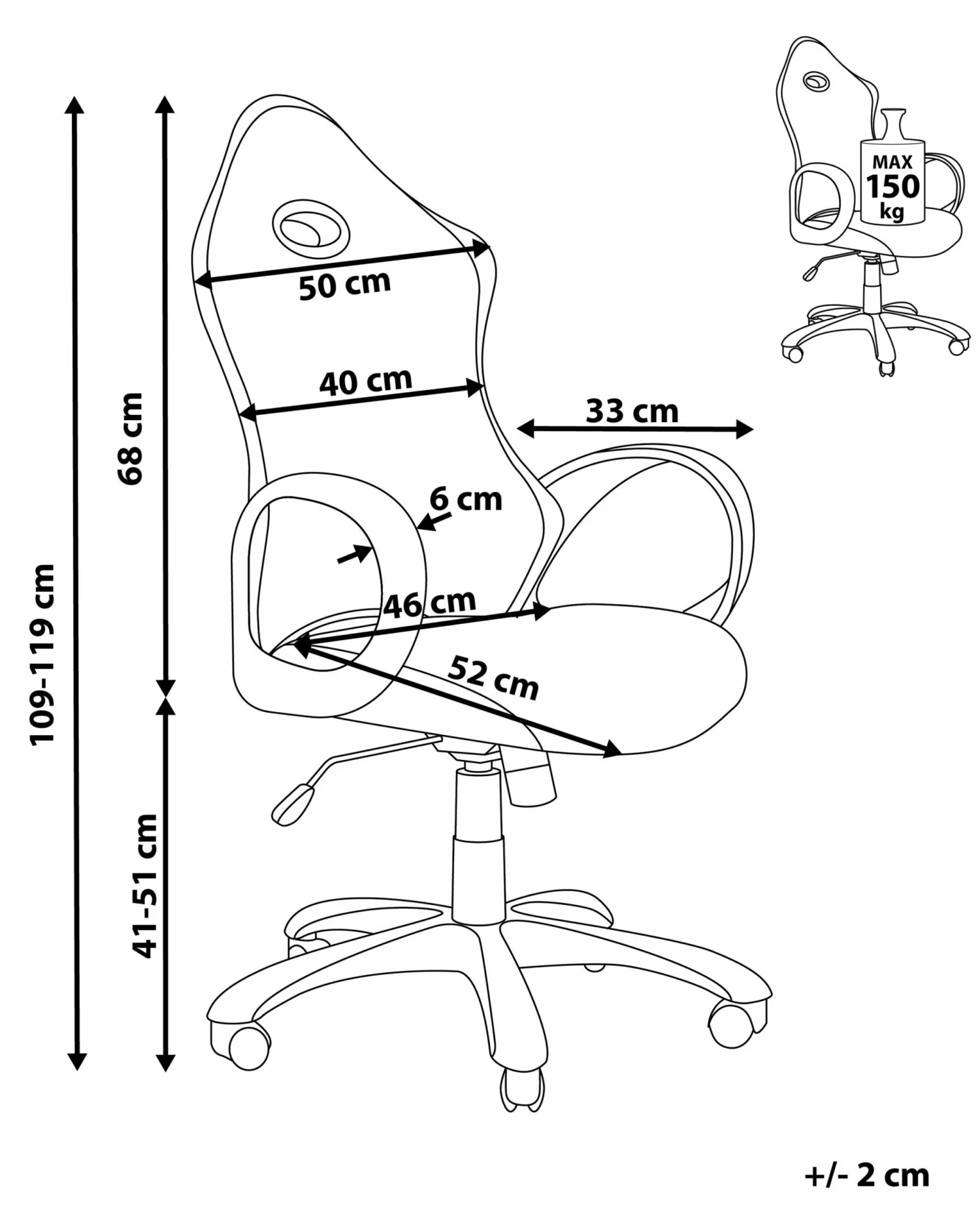 Bürostuhl Grün Wippfunktion ICHAIR – Bild 9