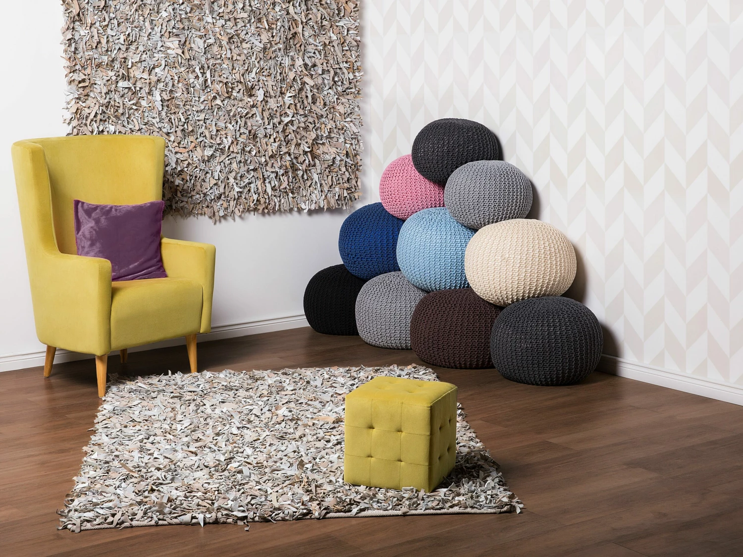 Sessel Samtstoff Gelb ONEIDA – Bild 3