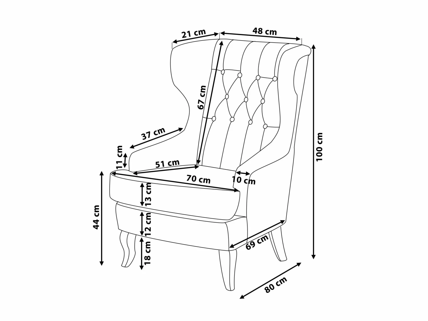 Sessel Polsterbezug Bunt MOLDE – Bild 7