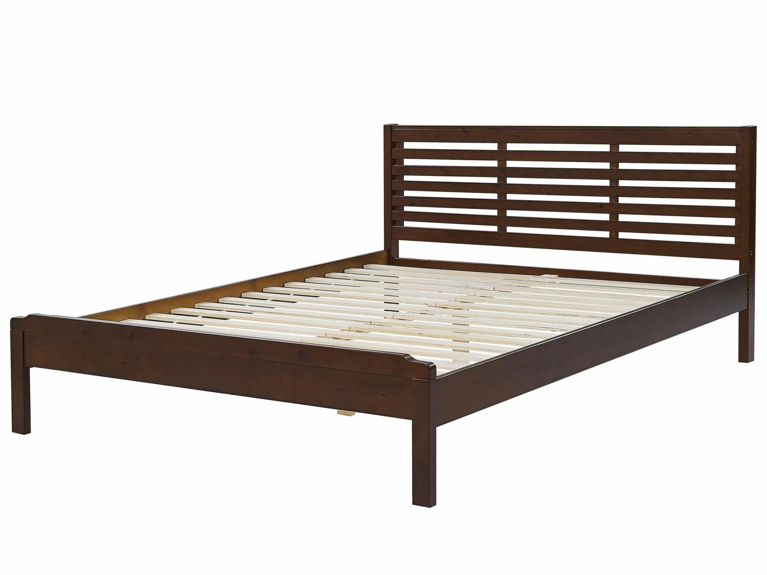 Holzbett Dunkelbraun Mit Lattenrost Verschiedene Größen CARNAC – Bild 3