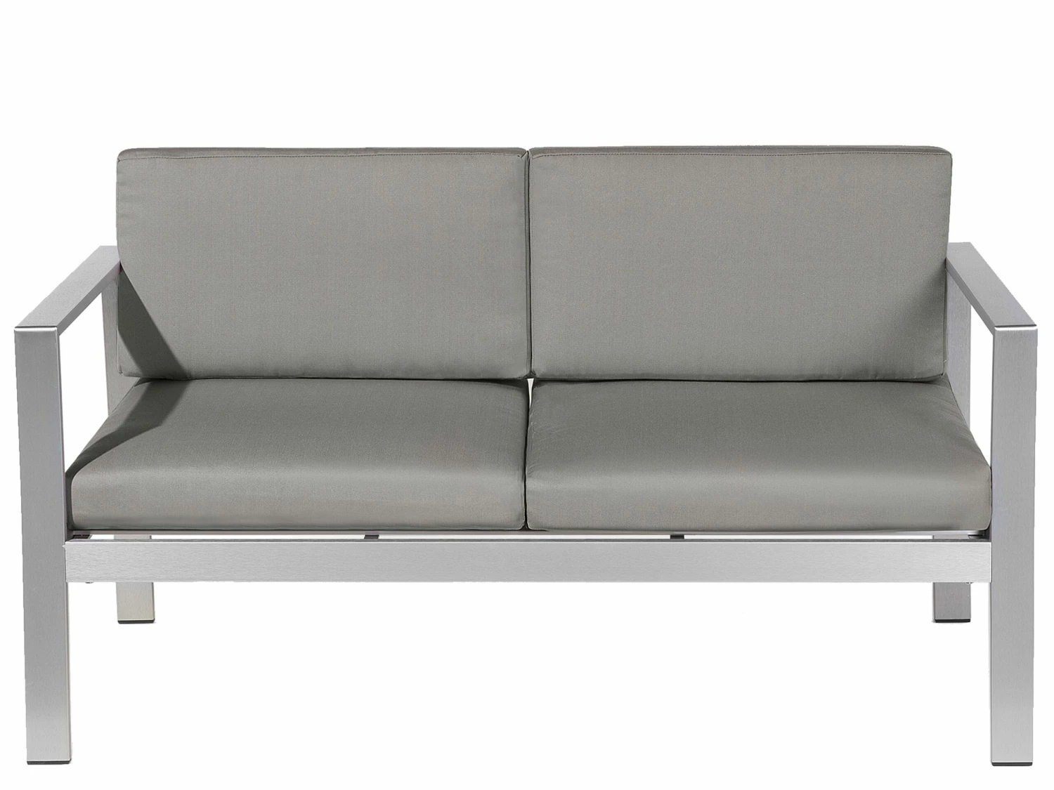 Gartensofa Aluminium 2-Sitzer Auflagen Dunkelgrau SALERNO