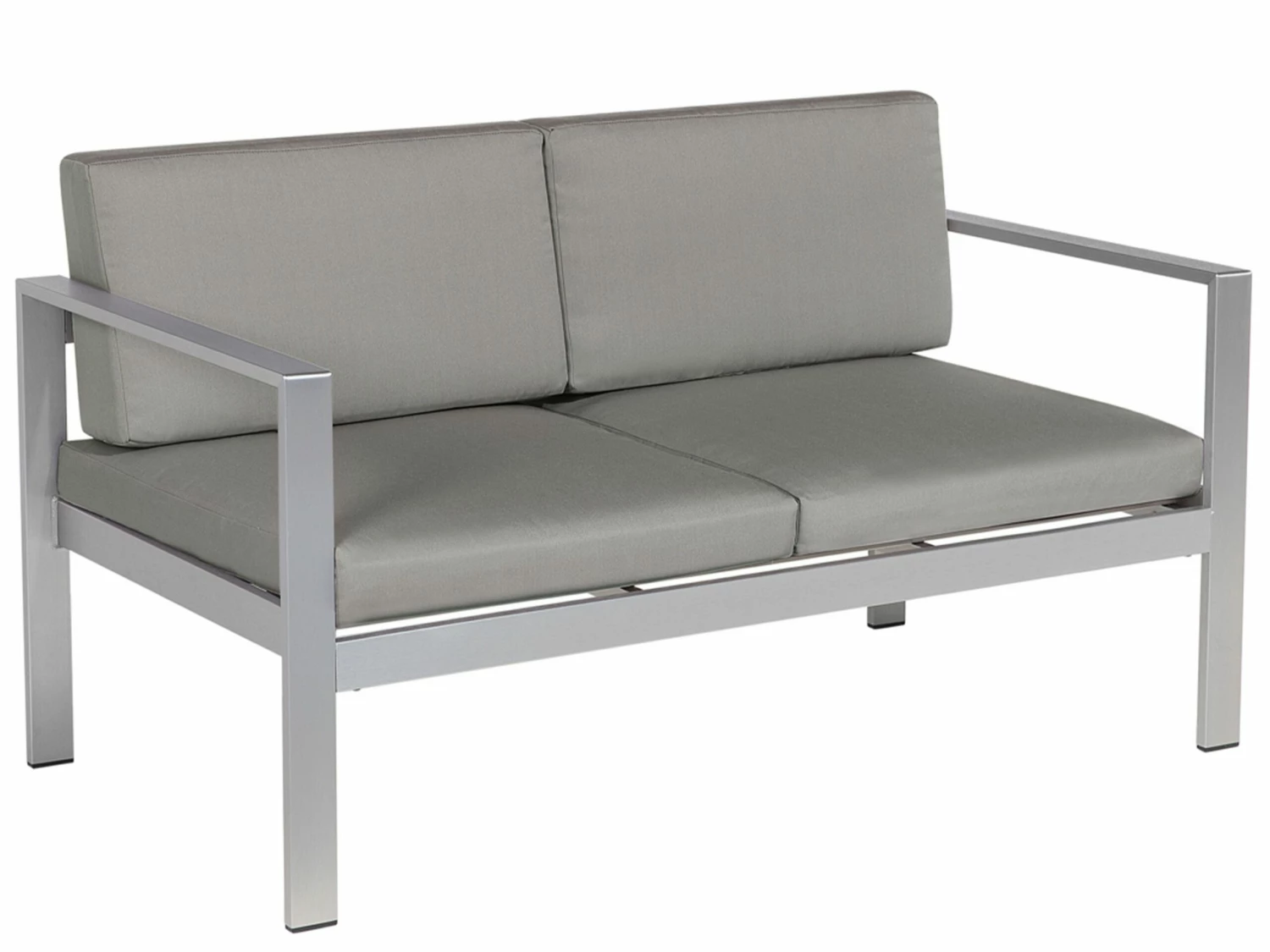 Gartensofa Aluminium 2-Sitzer Auflagen Dunkelgrau SALERNO – Bild 3