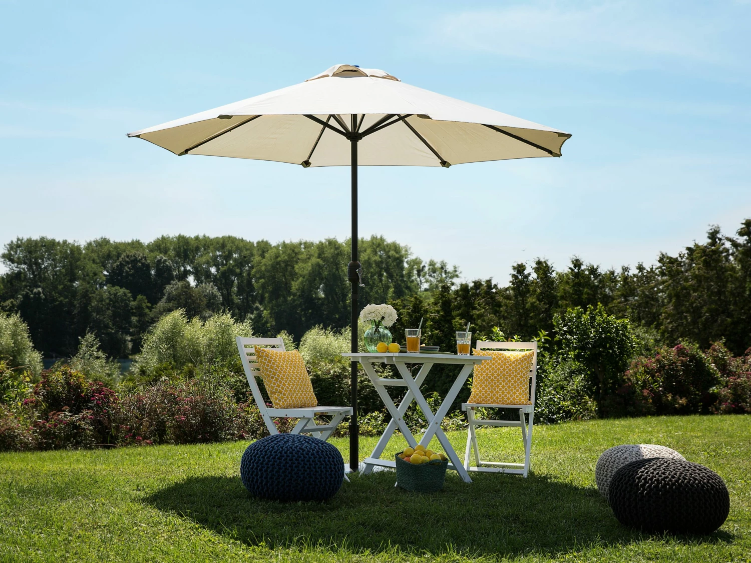 Balkonset Akazienholz Weiß FIJI – Bild 7