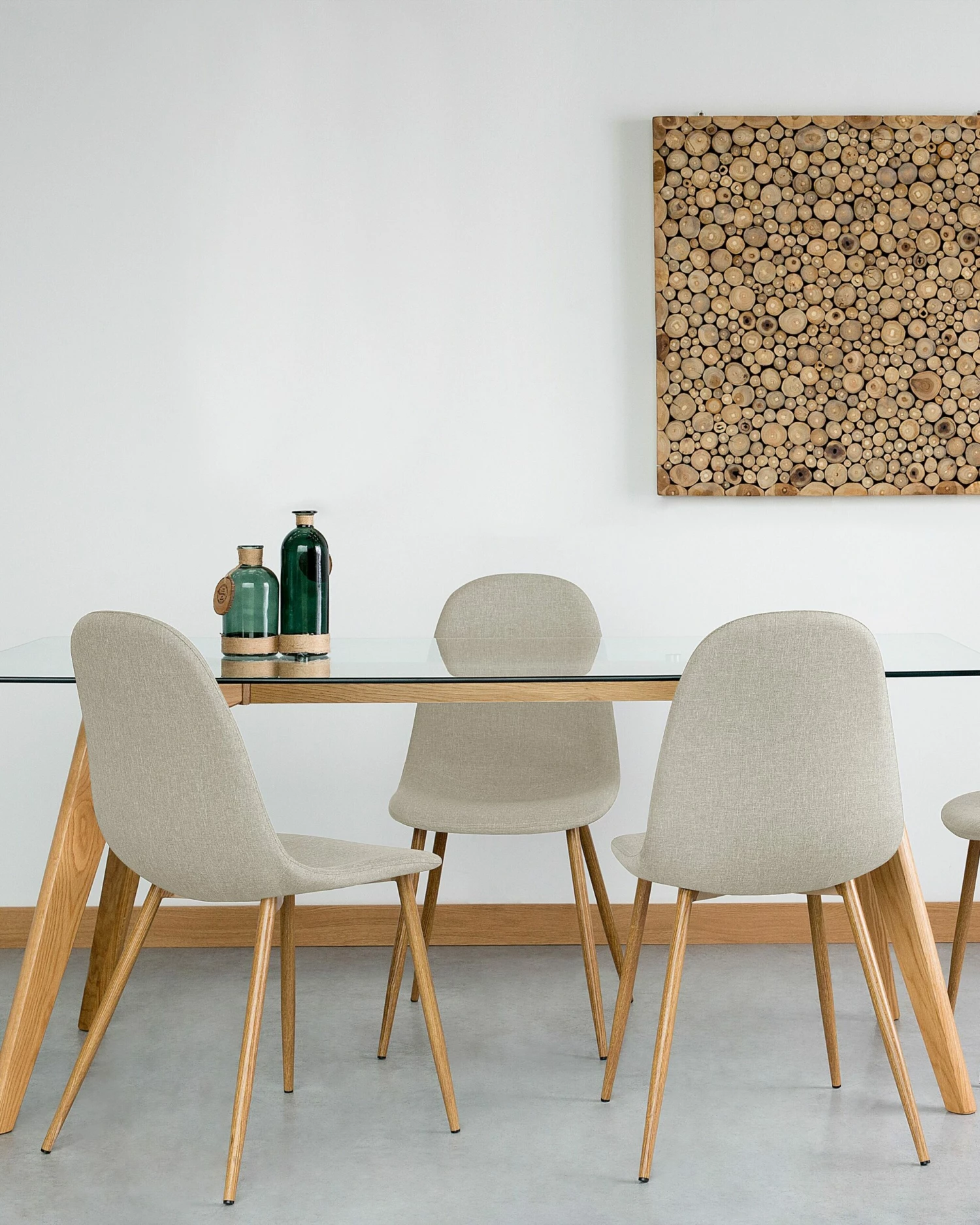 Esszimmerstuhl Polsterbezug Beige 2er Set BRUCE – Bild 2