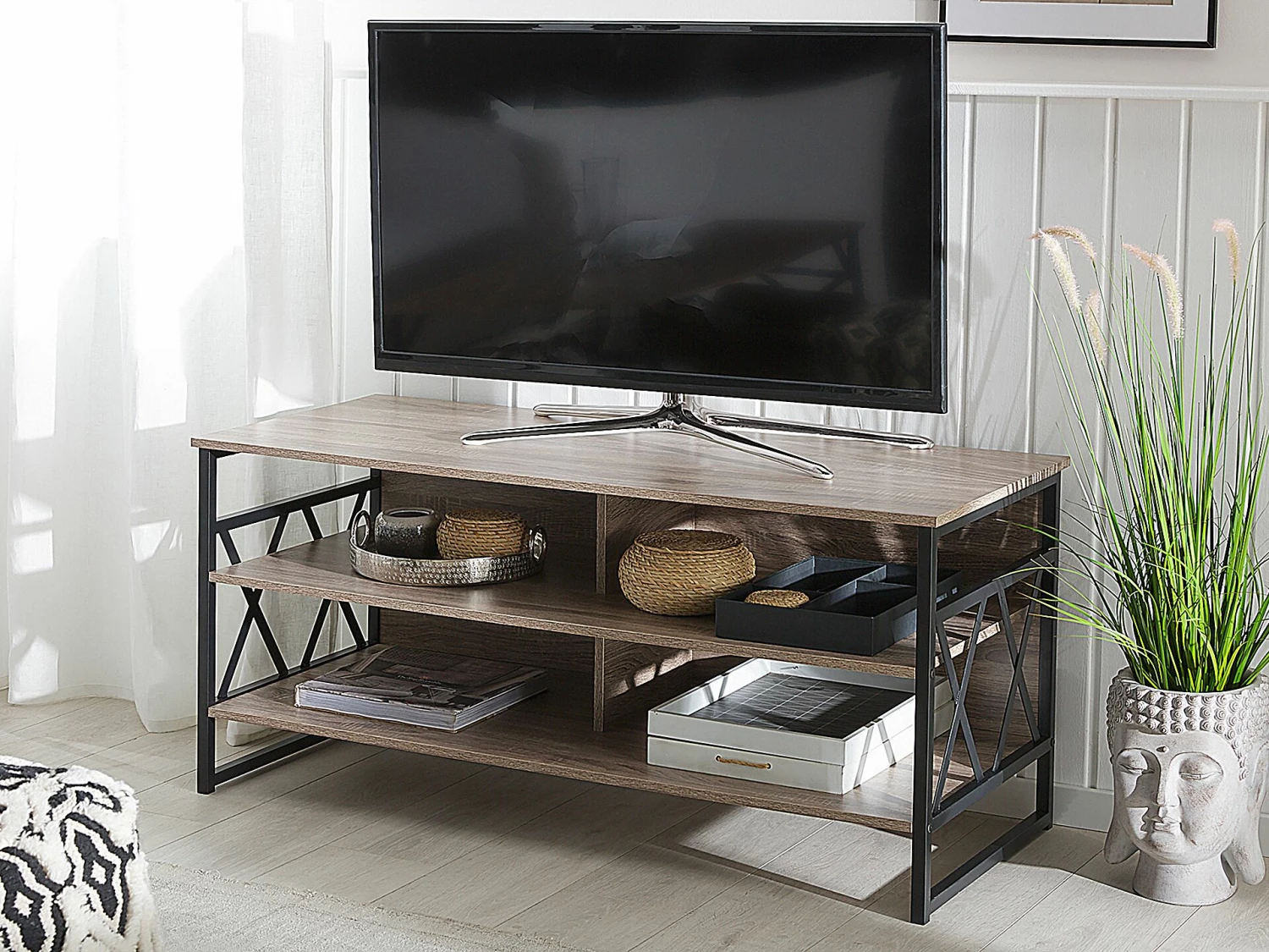 TV-Möbel Holzoptik Taupe 120 X 51 X 57 Cm CARLISLE – Bild 2