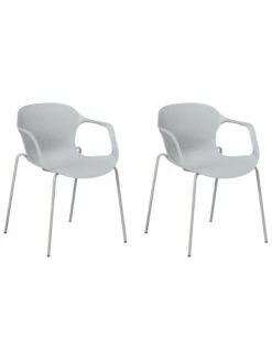 Esszimmerstuhl Kunststoff Grau 2er Set ELBERT