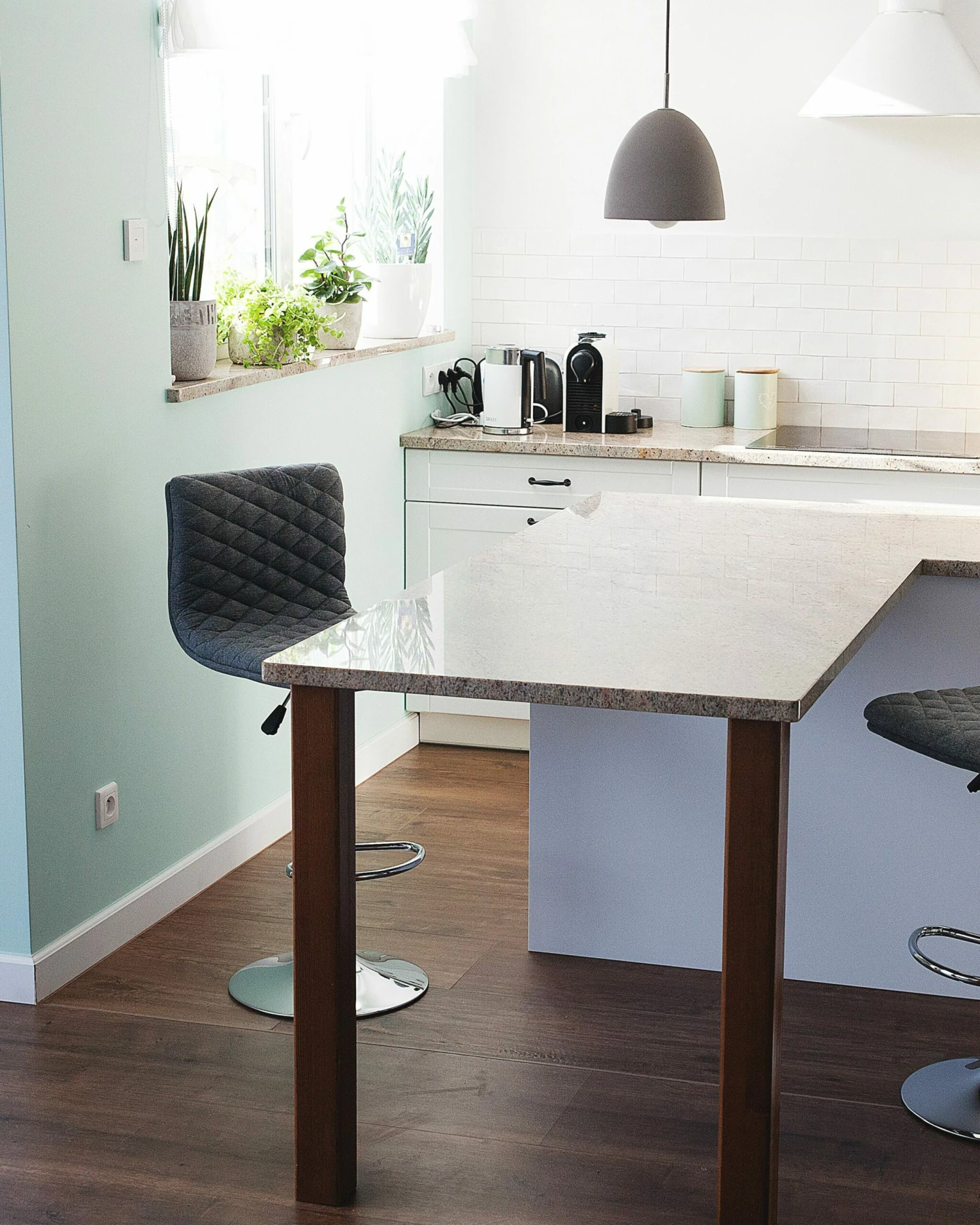 Barhocker Polsterbezug Grau Höhenverstellbar 2er Set ORLANDO – Bild 2