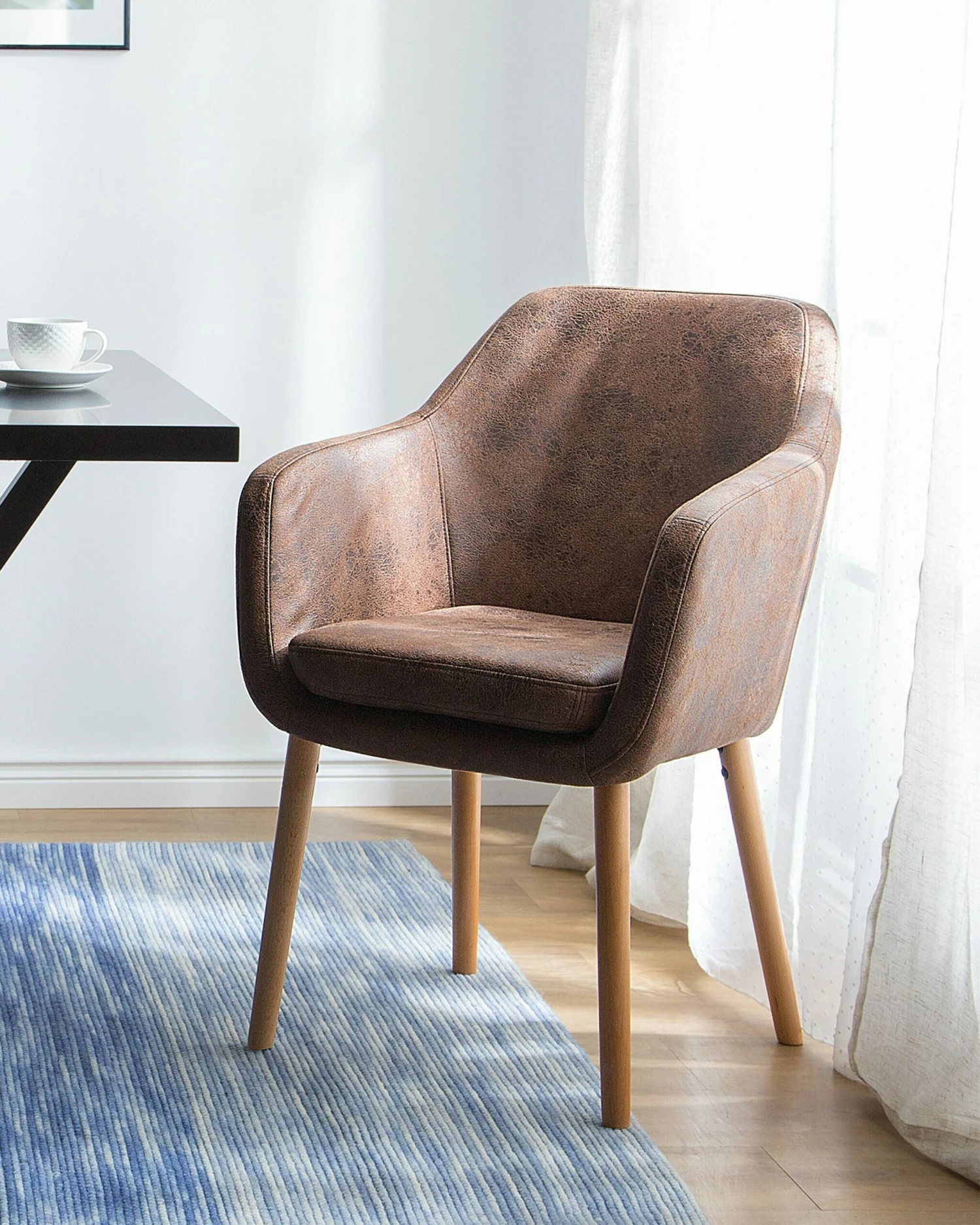 Esszimmerstuhl Kunstleder Hellbraun YORKVILLE – Bild 3