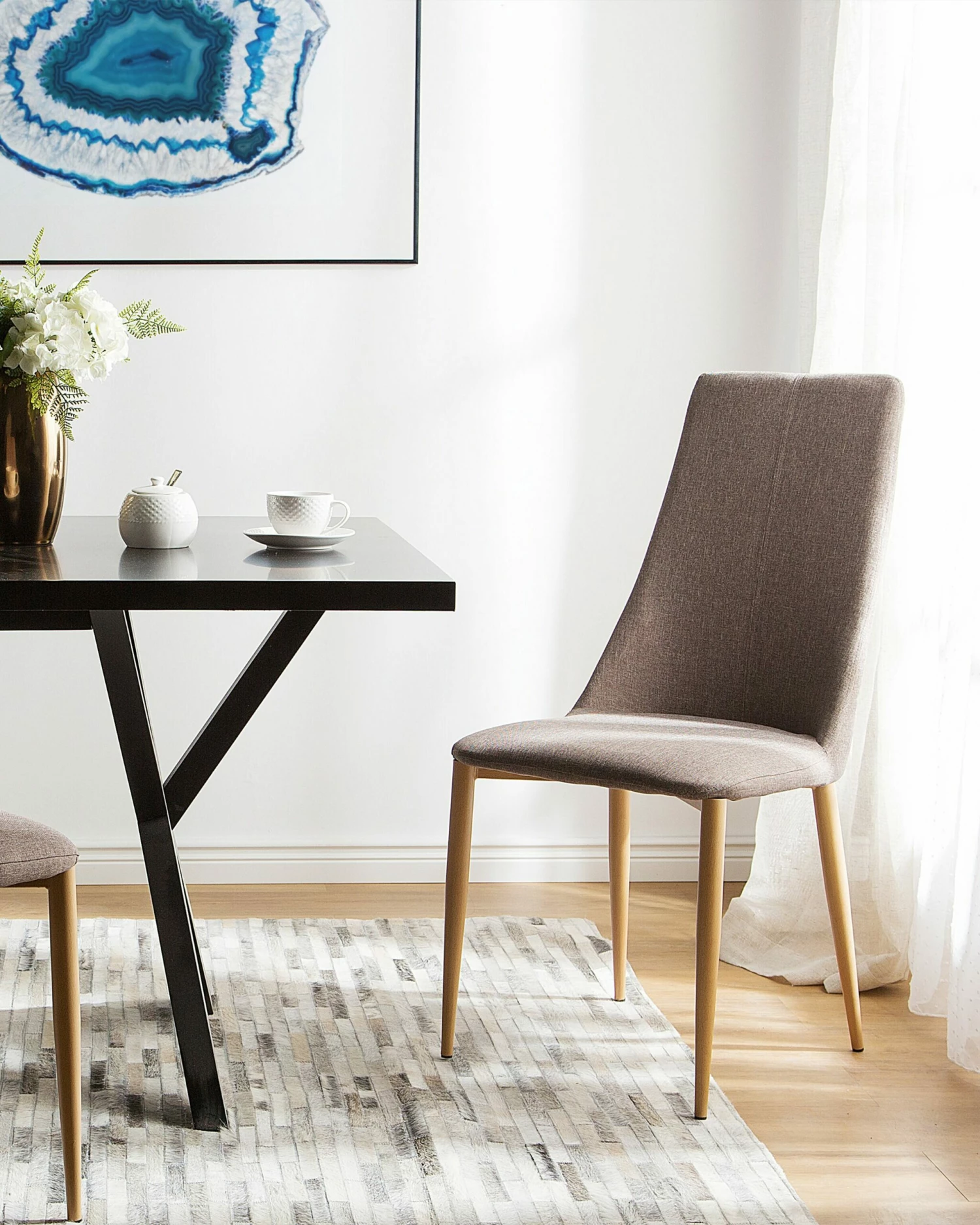 Esszimmerstuhl Polsterbezug Taupe 2er Set CLAYTON – Bild 2