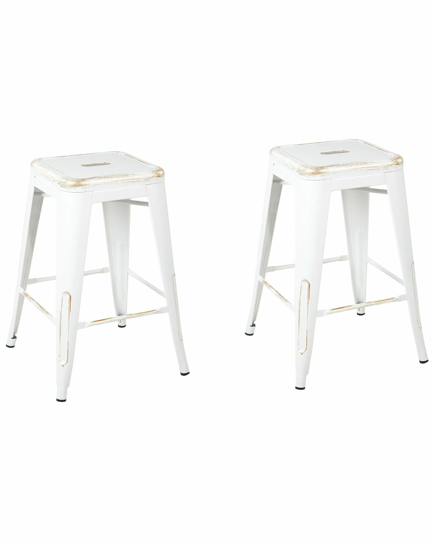 Hocker Weiß-gold Höhe 60 Cm 2er Set CABRILLO