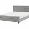 Polsterbett Samtstoff Hellgrau Verschiedene Größen AVALLON