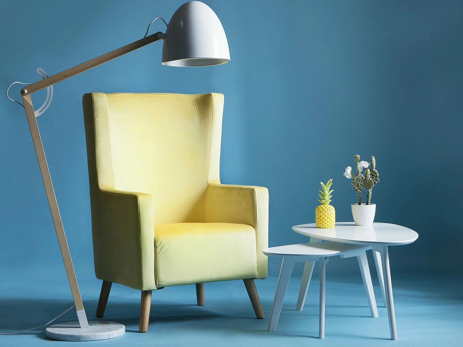 Sessel Samtstoff Gelb ONEIDA – Bild 2