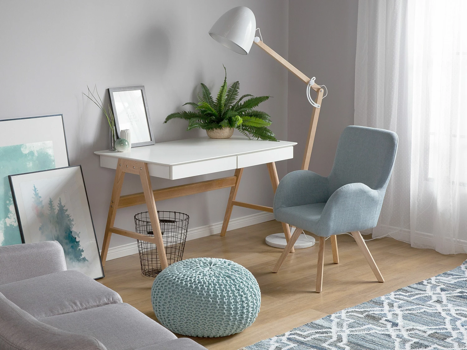 Sessel Polsterbezug Hellblau BJARN – Bild 2