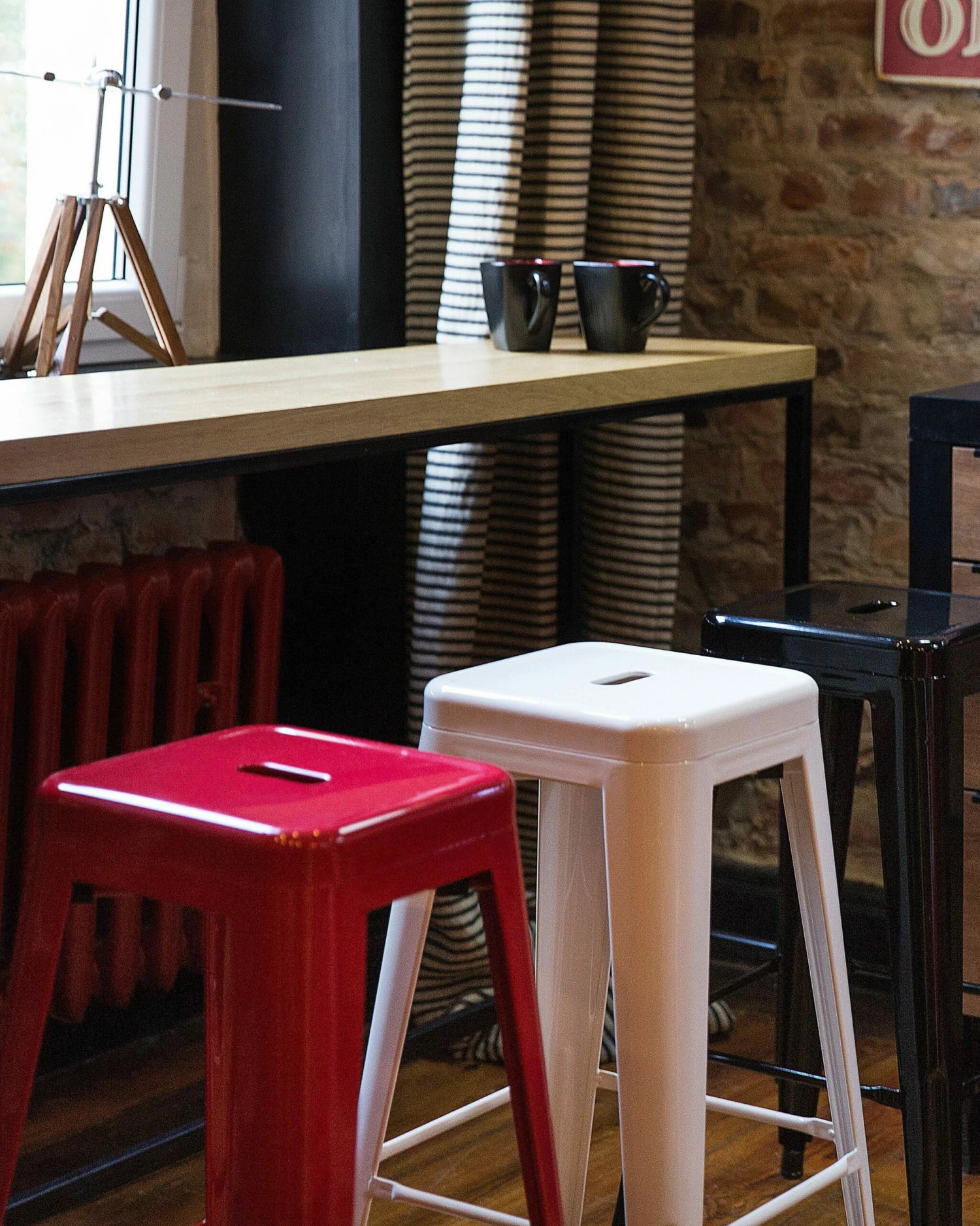 Hocker Weiß Höhe 60 Cm 2er Set CABRILLO – Bild 2