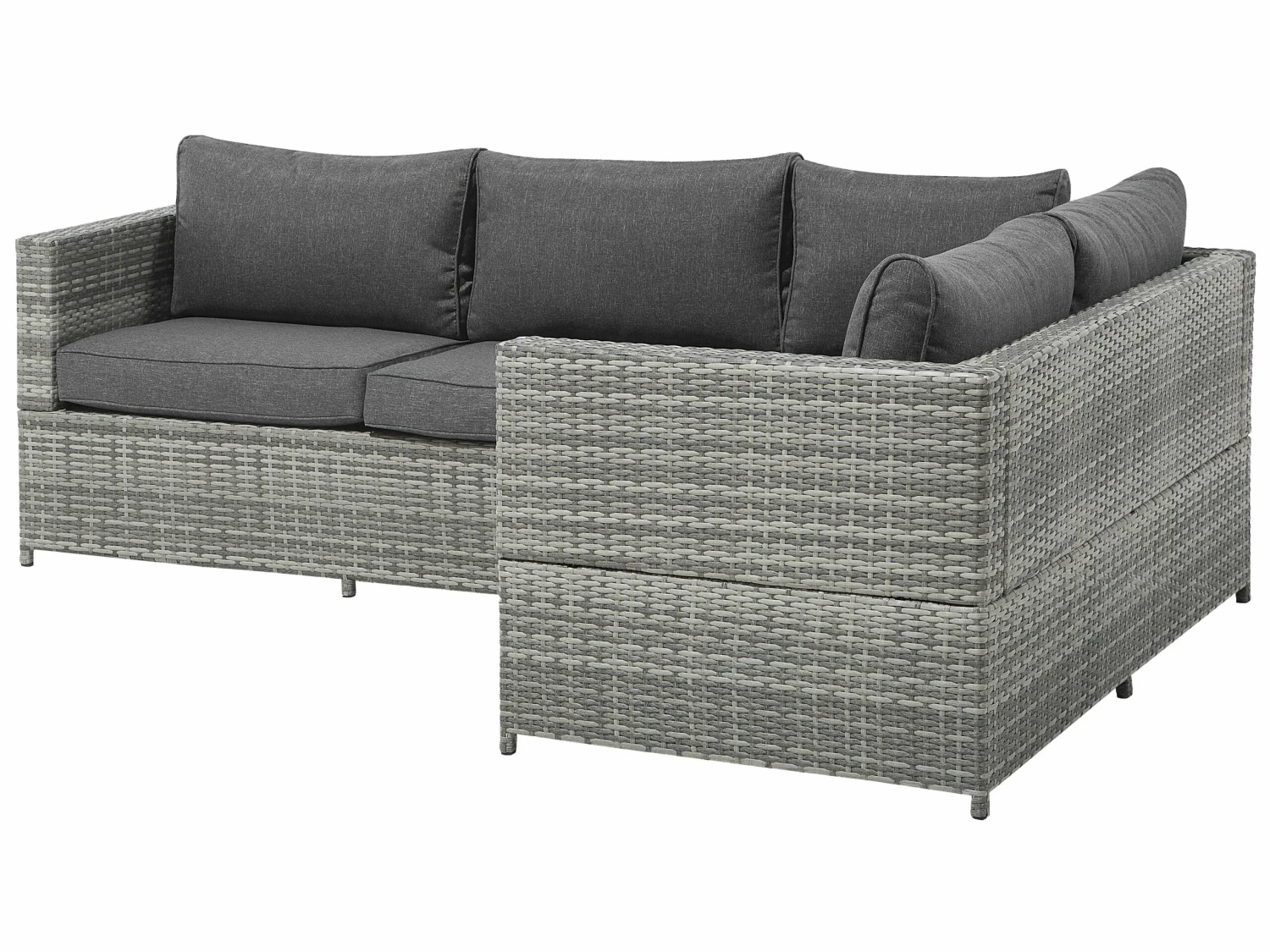 Lounge Set Rattan Grau 4-Sitzer Auflagen Grau AVOLA – Bild 6