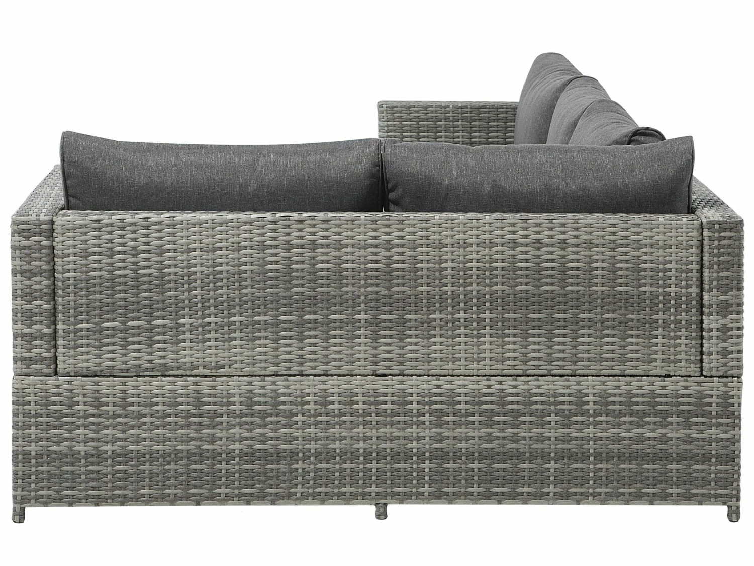 Lounge Set Rattan Grau 4-Sitzer Auflagen Grau AVOLA – Bild 8