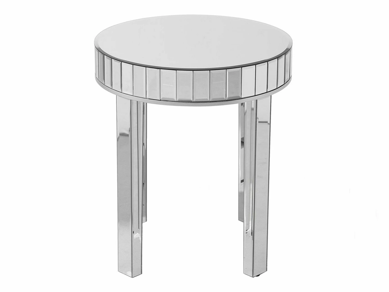 Beistelltisch 2er Set Glas Spiegeleffekt Silber Rund RIMARDE – Bild 8