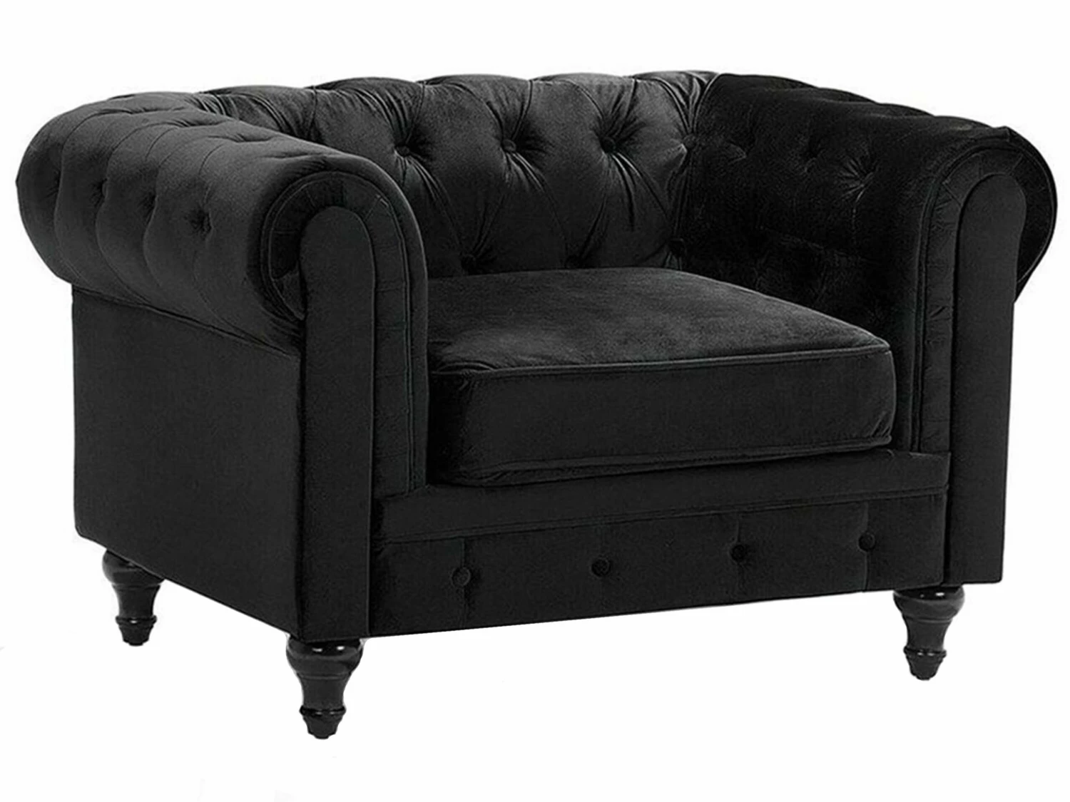 Sessel Samtstoff Schwarz CHESTERFIELD