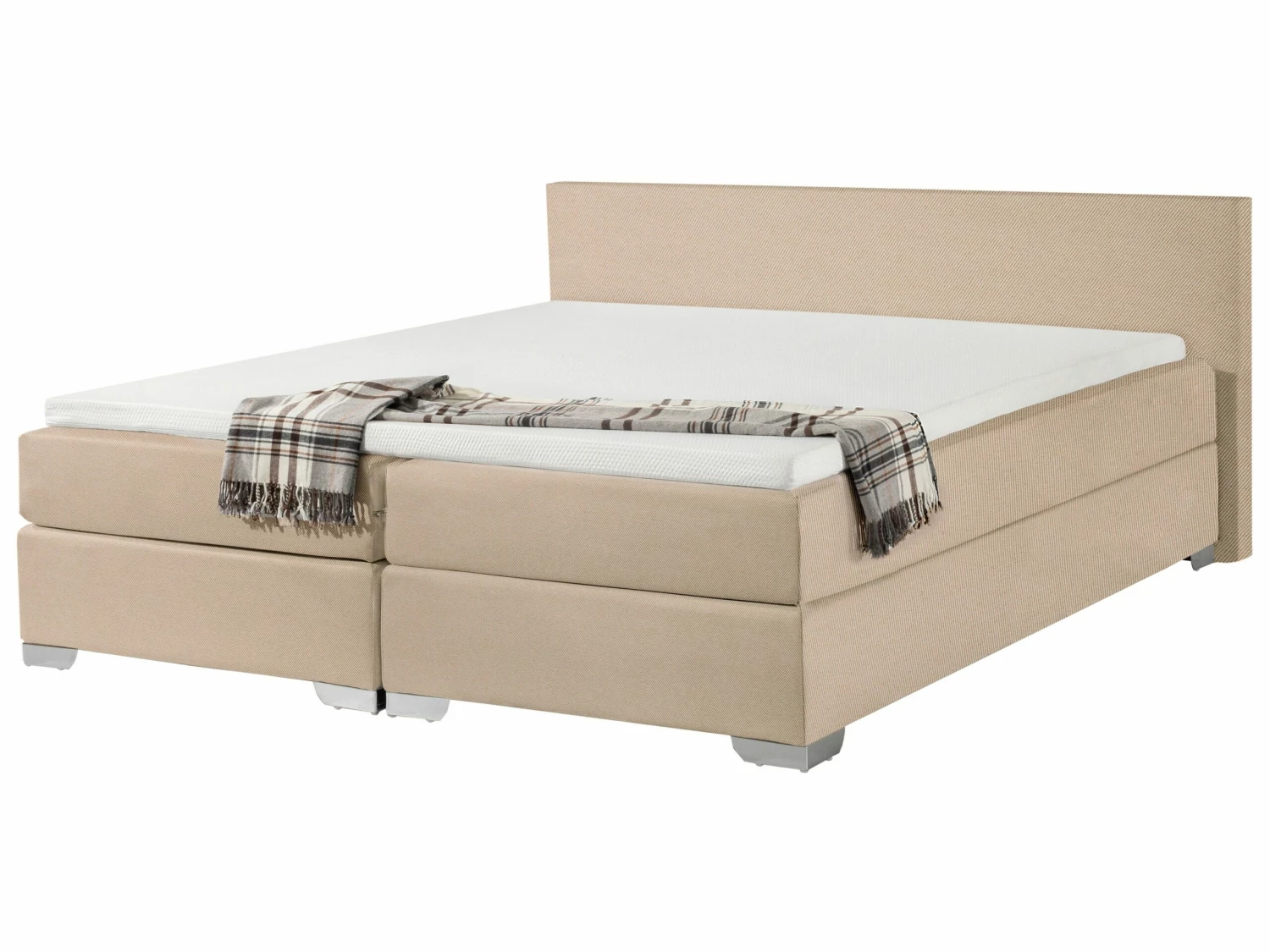 Boxspringbett Polsterbezug Beige Verschiedene Größen PRESIDENT