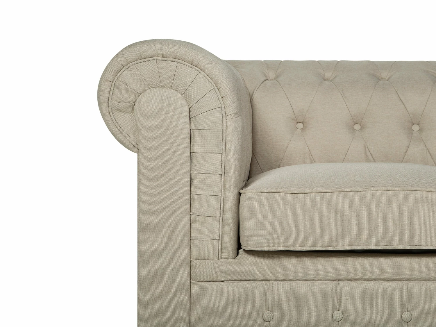 Sessel Polsterbezug Beige CHESTERFIELD Groß – Bild 7