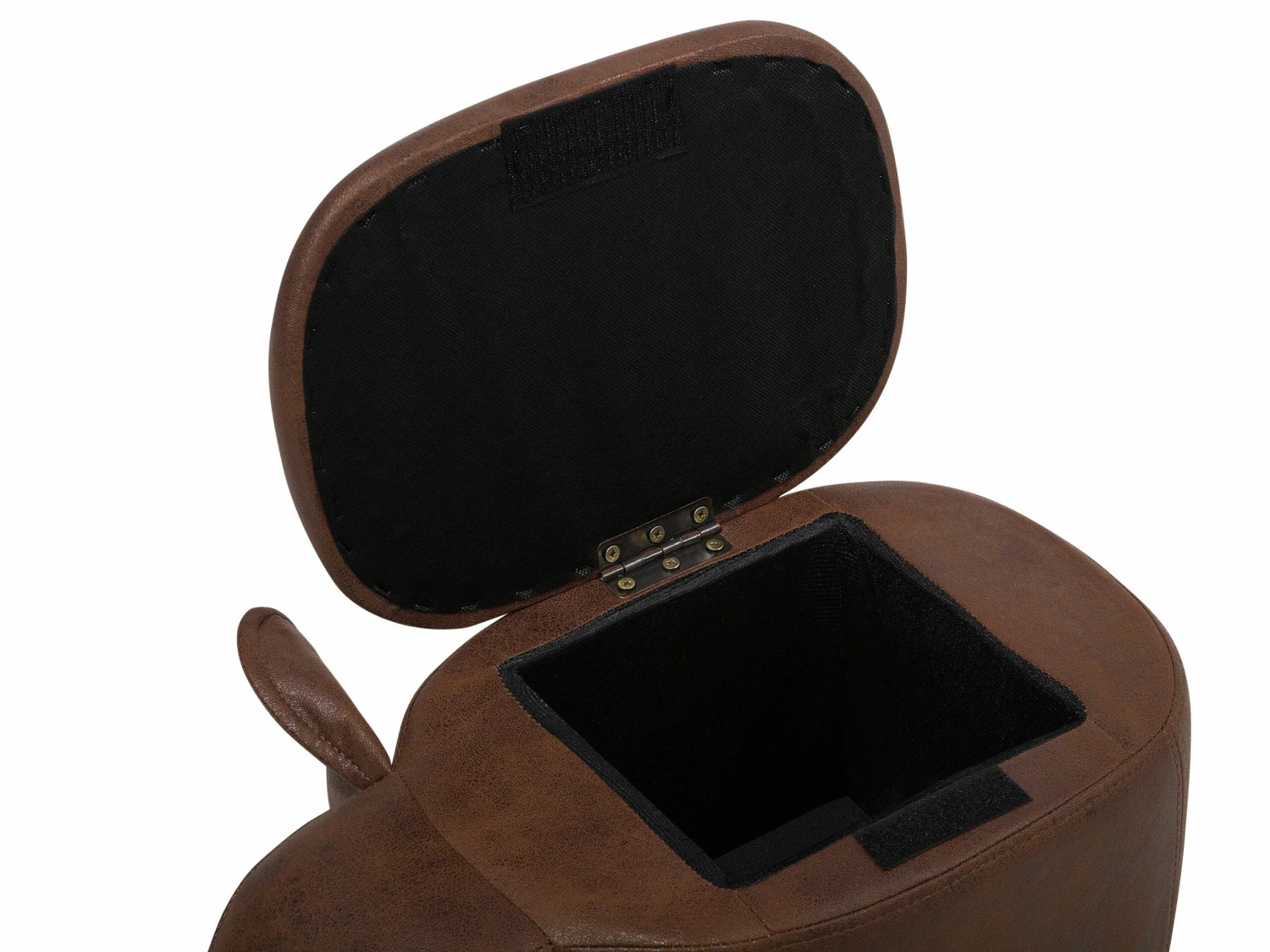 Hocker Lederoptik Mit Stauraum Dunkelbraun ELEPHANT – Bild 9