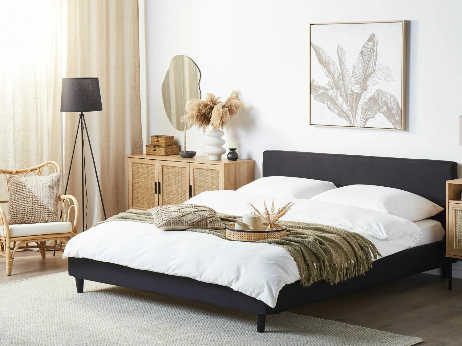 Polsterbett Schwarz Verschiedene Größen FITOU – Bild 2