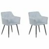 Esszimmerstuhl Samtstoff Hellgrau 2er Set JASMIN
