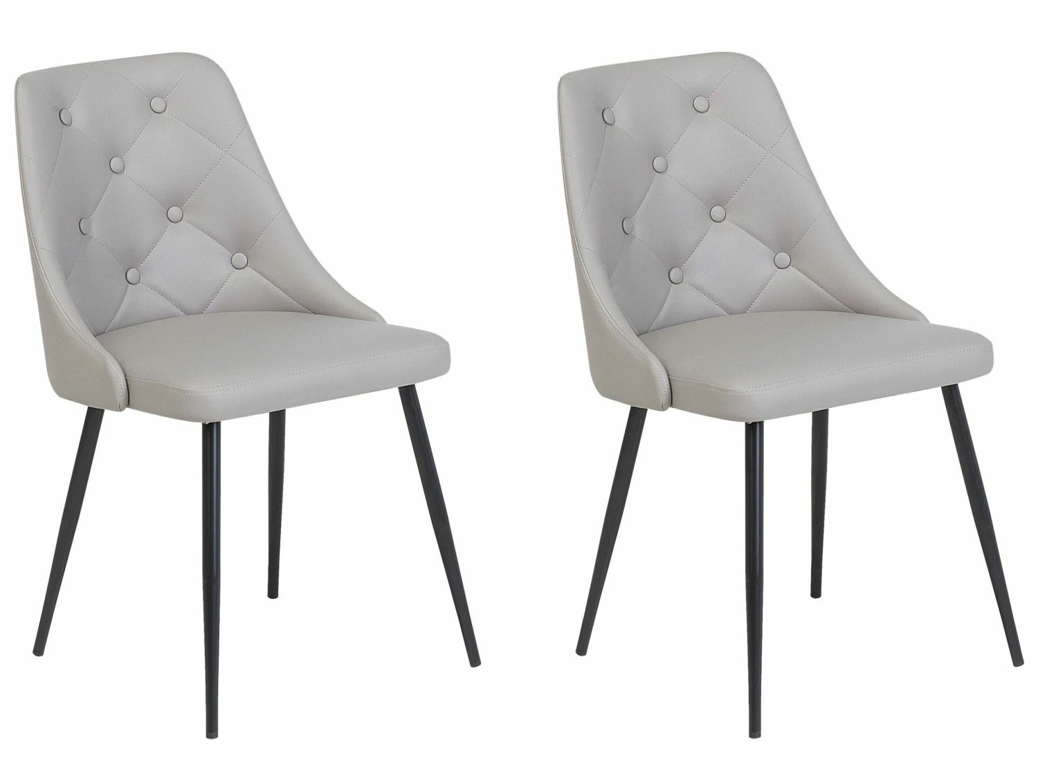 Esszimmerstuhl Hellgrau Kunstleder 2er Set VALERIE