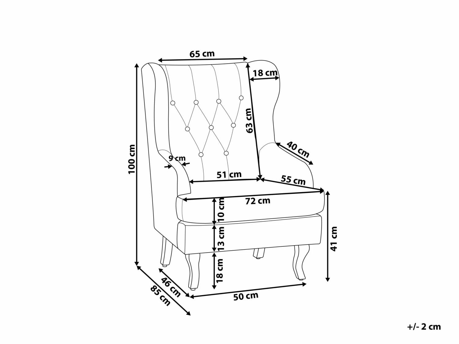 Sessel Samtstoff Schwarz ALTA – Bild 9