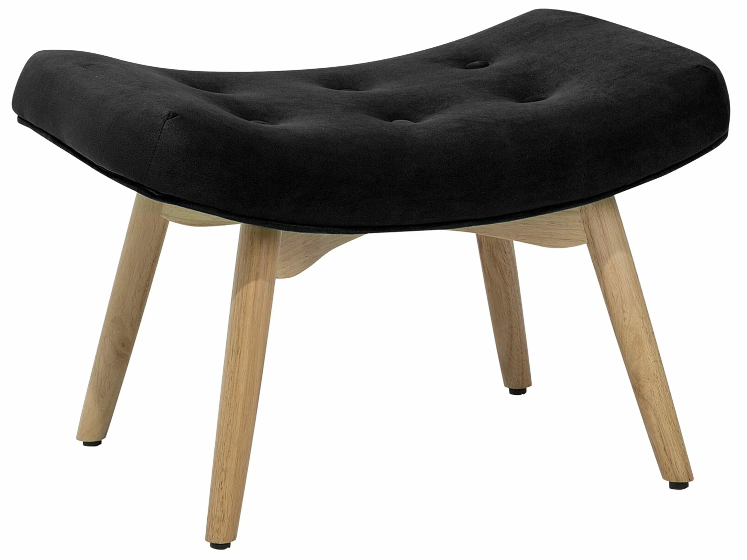 Sessel Samtstoff Schwarz Plus Hocker VEJLE – Bild 7
