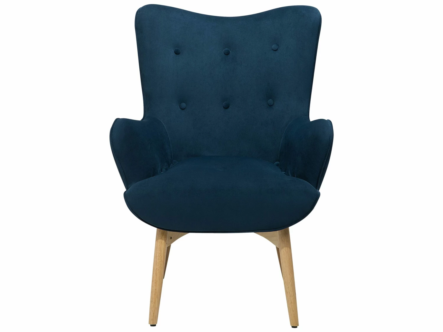 Sessel Samtstoff Blau Plus Hocker VEJLE – Bild 4