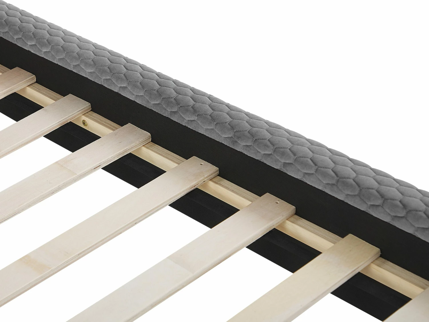 Polsterbett Samtstoff Grau Lattenrost Verschiedene Größen BAYONNE – Bild 6