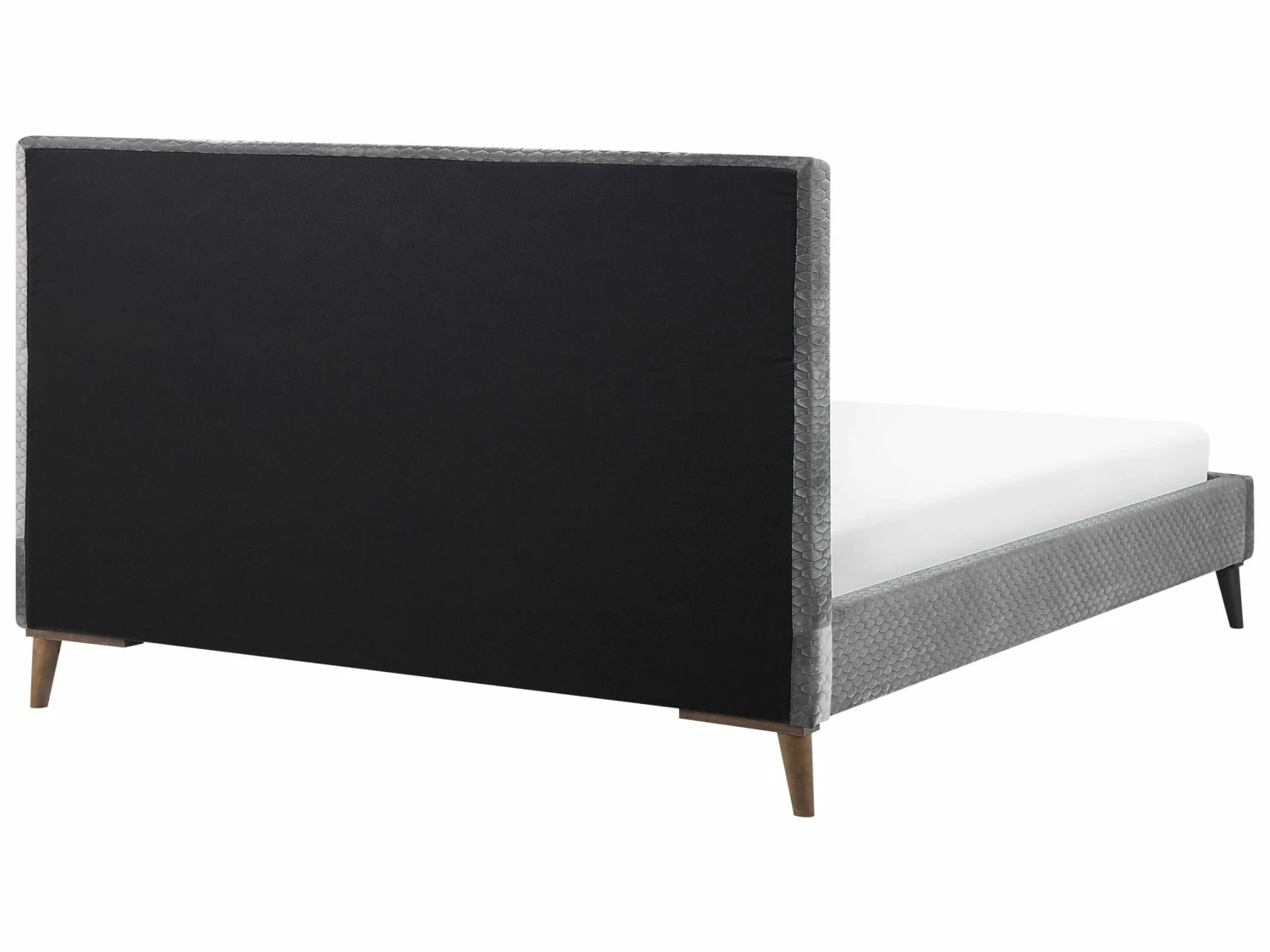 Polsterbett Samtstoff Grau Lattenrost Verschiedene Größen BAYONNE – Bild 4