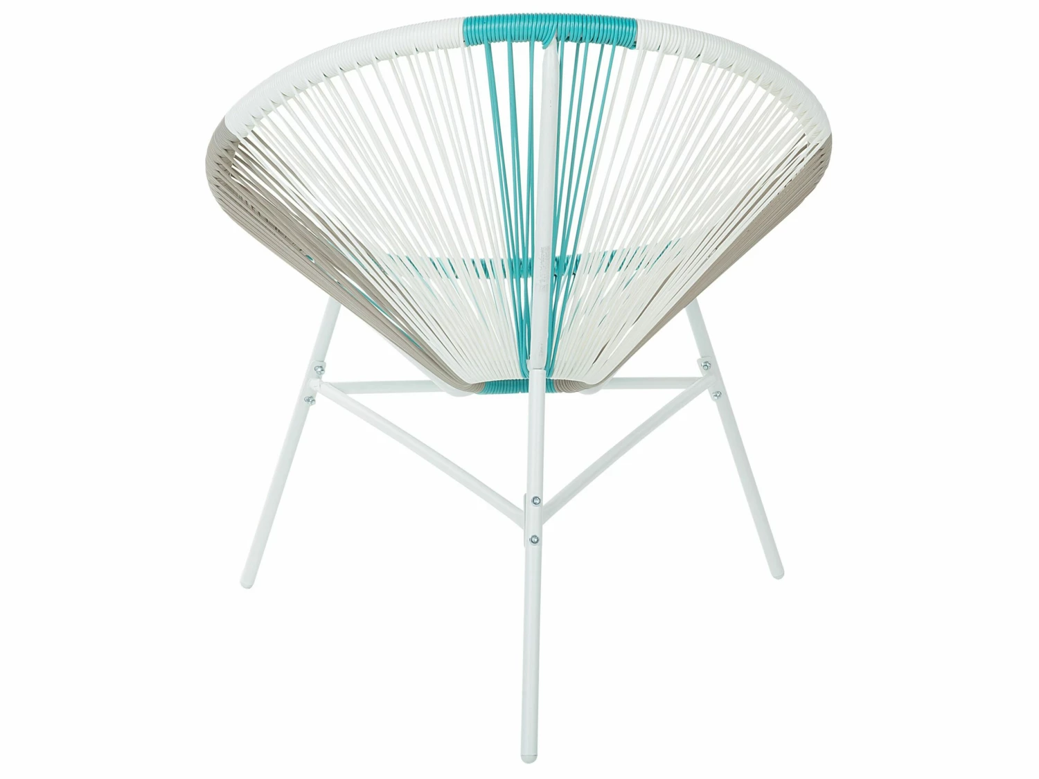 Rattanstuhl Kunststoff Weiß / Beige / Türkis 2er Set ø 76 Cm ACAPULCO – Bild 8